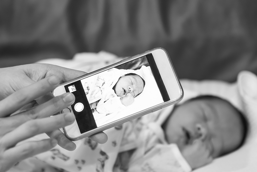 Black and White Baby Photo