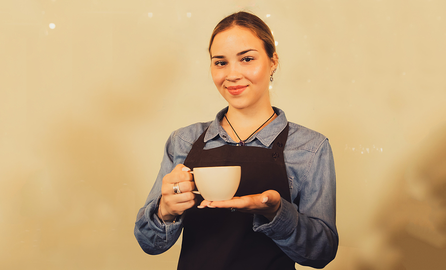 Teenager Working in a Coffee Shop