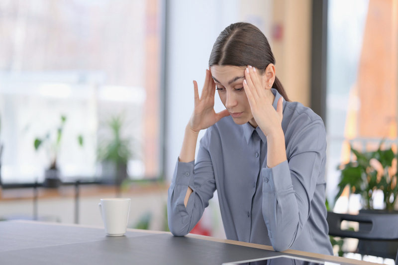 Woman Anxious at Work